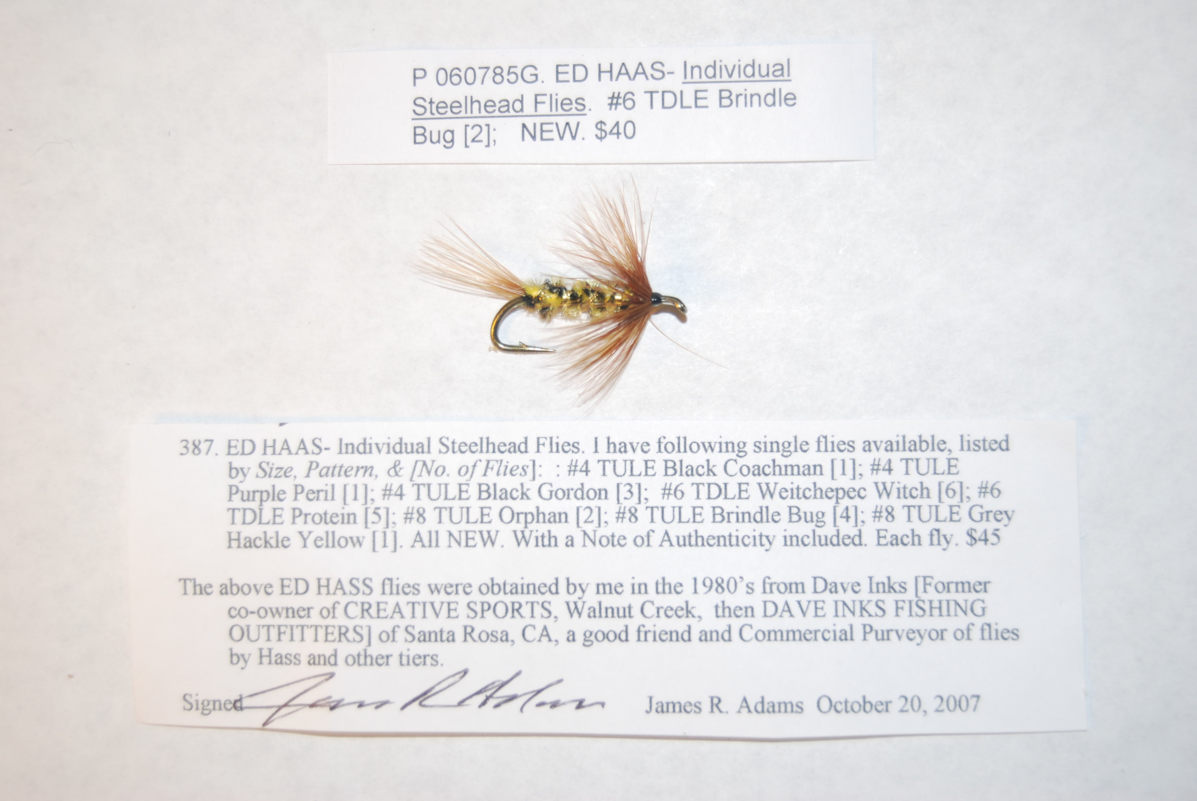 ED HAAS- Individual Steelhead Flies. #6 TDLE Brindle Bug. Image for ED HAAS- Individual Steelhead Flies. #6 TDLE Brindle Bug.